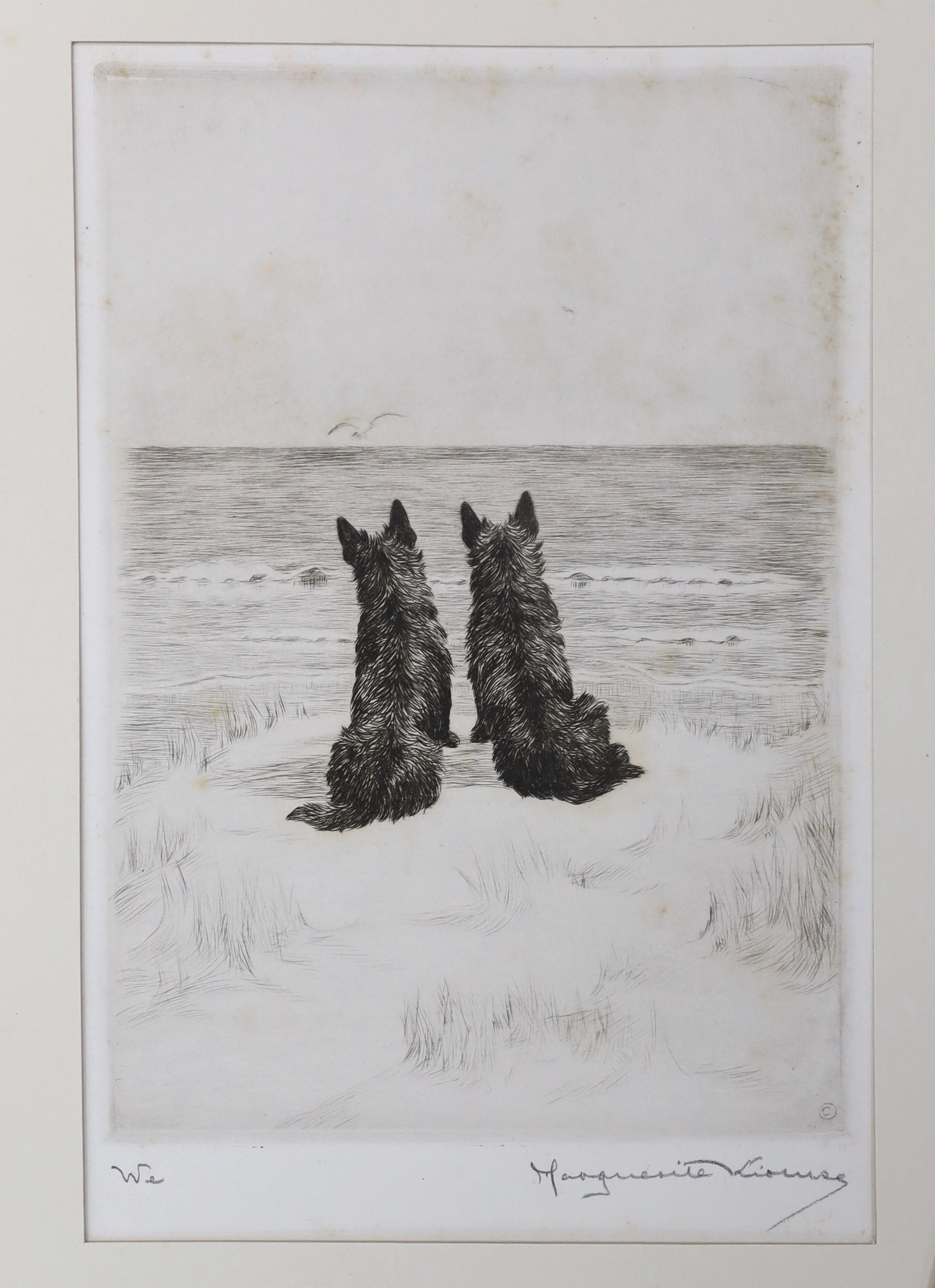 Marguerite Kirmse (1885-1954), three artist proof etchings, 'When we were very young', 'Seeing things' and 'We', signed in pencil, largest 17 x 22cm, unframed